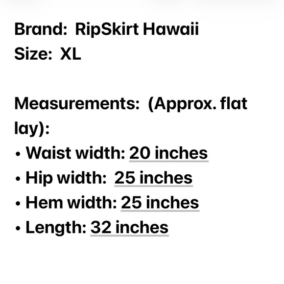 RipSkirt Hawaii Length 3 Wrap Skirt XL - Picture 8 of 9